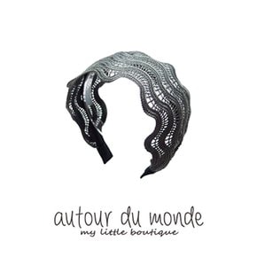 wave lace hair band (gray)