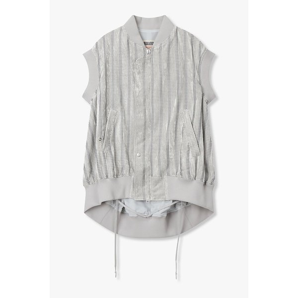 [REGULATION]벨벳 인서트 체크 슬리브리스 자켓 6616101003000