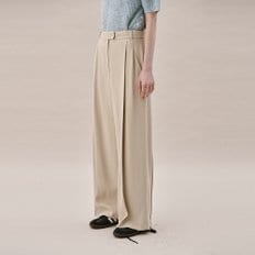 ITALIAN WOOL BLEND TUCKED PANTS_LIGHT BEIGE