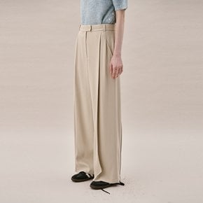 ITALIAN WOOL BLEND TUCKED PANTS_LIGHT BEIGE