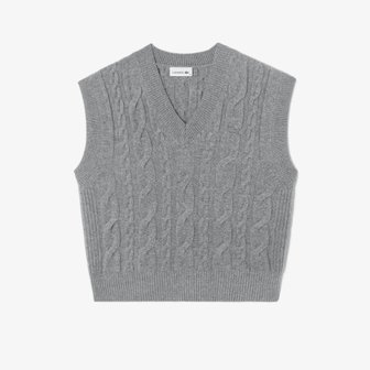 라코스테 [시흥점] 여성 케이블 브이넥 베스트 AF7731-55NO