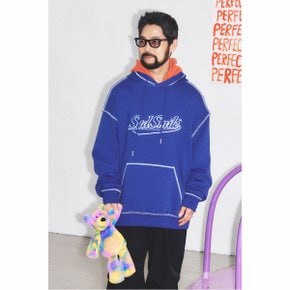 sadsmile contrast stitch logo hoody_CQTAX23222BUX