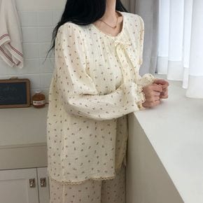 ( 노브라OK ) 순면 라운드 튤립 봄 가을 잠옷 파자마 브라캡 내장