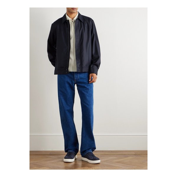 브리오니 울 캐시미어 혼방 트윌 오버셔츠 블루 46376663162851194