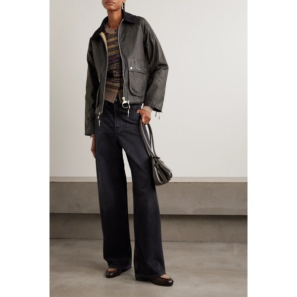 가죽 코듀로이 트리밍 왁스 코튼 재킷 46376663163032730