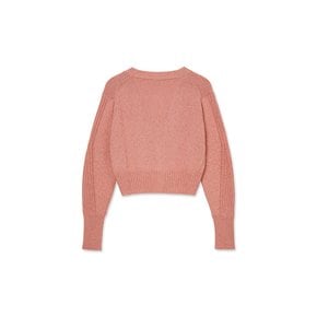 Women Crop Cardigan_Pink