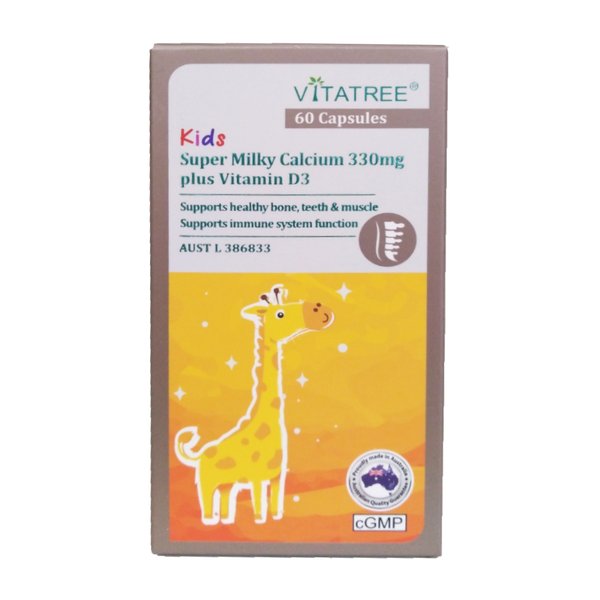 비타트리 키즈 슈퍼 밀키 칼슘 330mg 플러스 비타민 D3 60캡슐