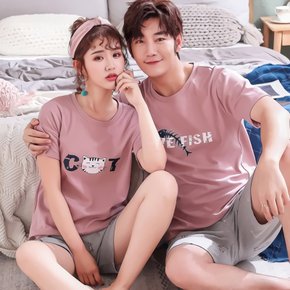 [sale] 여성 커플룩 반팔 잠옷 파자마 홈웨어세트
