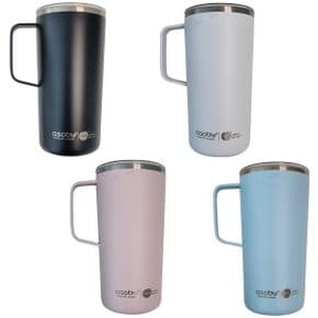 타워 머그 600ml (블랙 / 화이트 / 핑크 / 스카이블루 ) 스테인리스 세라믹 코딩 머그