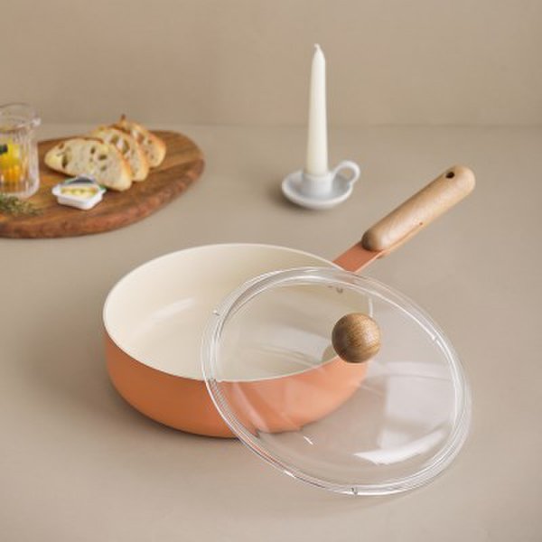 확대된 대표 네오플램 아뜰리에 인덕션 IH 궁중팬(웍) 24cm+유리뚜껑