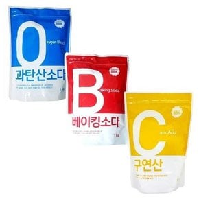 과탄산소다 구연산1kg/대용량가루세제 BBK 베이킹소다 JU