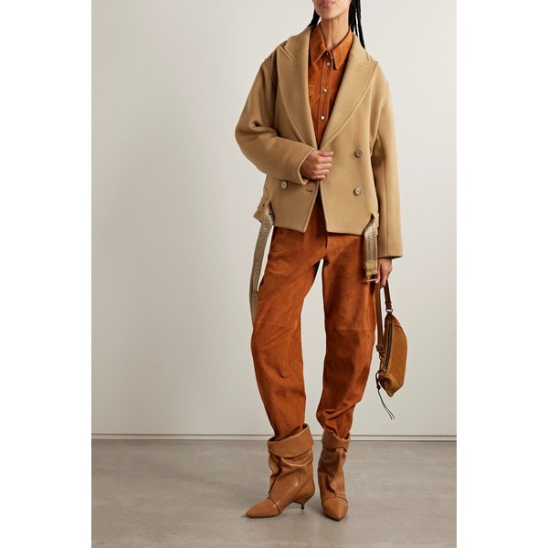 와르나 더블브레스트 벨티드 울 블렌드 펠트 코트 46376663162989633