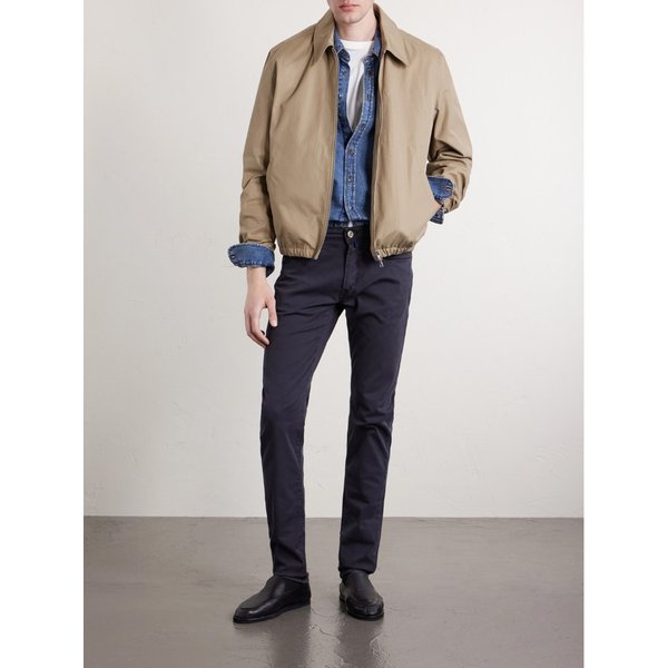 슬림핏 스트레치 코튼 블렌드 가바딘 팬츠 46376663163003700