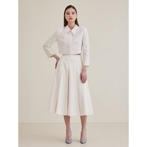 [Set up] Tailored Pleated Skirt - Ivory