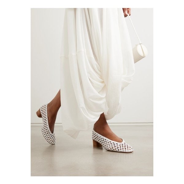 르 몽드 베릴 우븐 가죽 펌프스 크림 46376663162858191