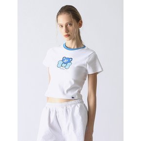 Ribbon BadBear Ringer Slim Tee White