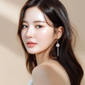 실버 925 순은 트윙클 체인 크리스탈 드롭 귀걸이 [주문제작]