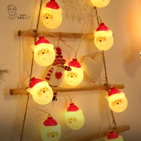 크리스마스 트리 조명 장식 LED 산타 눈사람 가랜드 10구