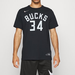  나이키 NBA 밀워키 벅스 아테토쿤보 넘버링 반팔 티셔츠 클럽 블랙
