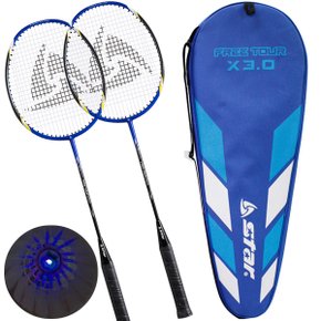 SA 배드민턴 세트 X3.0 + LEd셔틀콕2개 + 커버 채2개