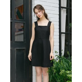 LACE TRIM SLEEVELESS ONEPIECE_BLACK