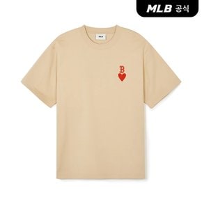 [코리아공식]하트 스몰로고 오버핏 반팔 티셔츠 BOS (L.Beige)