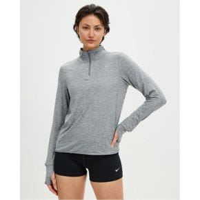 5018187 Nike Swift Element UV Protection Quarter Zip Running Top - Smoke Grey, Light Grey