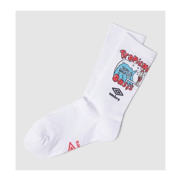 엄브로 남녀공용 그래픽 크루 삭스 UQ223CSC67WHT