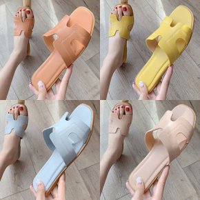 스티치 H플랫슬리퍼 슬립 7컬러 스퀘어샌들