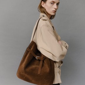 Mandu belted shoulder bag Suede Chestnut
