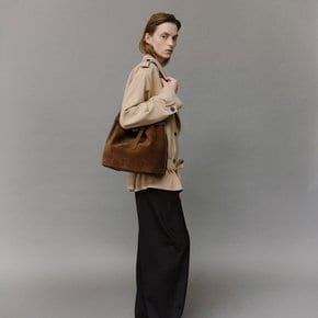 Mandu belted shoulder bag Suede Chestnut