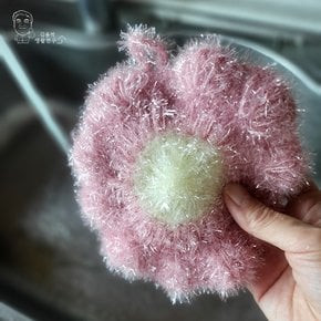 아크릴 플라워 수세미 주방 뜨개수세미 거품 설거지