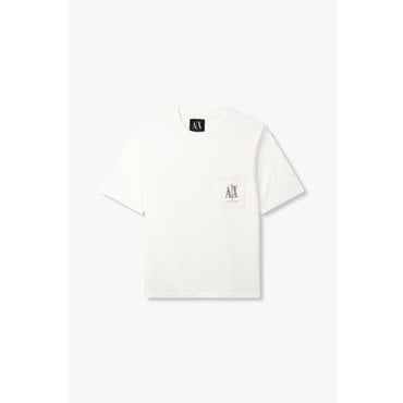 ARMANI EXCHANGE AX남성 자수 로고 패치 포켓 티셔츠 A415130104오프화이트