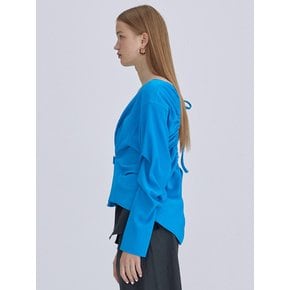 Shirring Backless Top_Blue