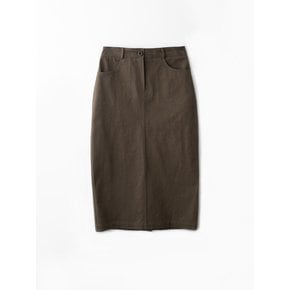 H Line midi skirts (Brown)