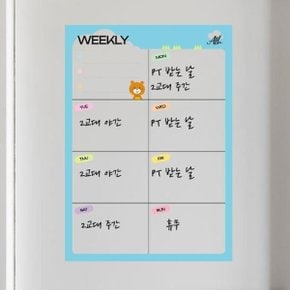 냉장고메모 붙이는 스케줄러 접착형 투명 식단표 보드 시트