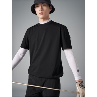 빈폴골프 남성 우븐 믹스 반소매 라운드넥 티셔츠  블랙 (BJ4342B055)
