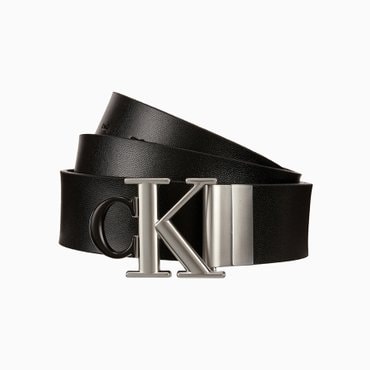 Calvin Klein Jeans ACC 남성 CKJ 모노그램 라운드 플라크 리버시블 벨트 35MM(4G7007G-R2F)