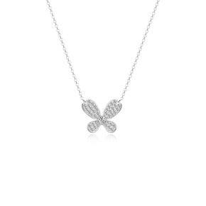 Butterfly pave necklace+earring set