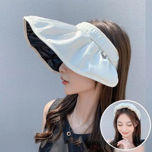 여성 암막 돌돌이 롤업 선캡 벙거지 창 여름 모자(1)