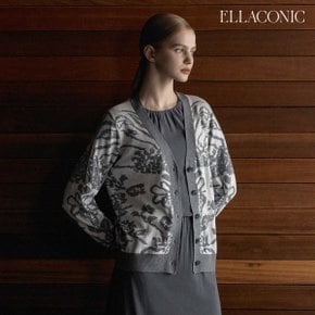 [런칭가89,000원→2만원 ↓] 엘라코닉 울실크 혼방 자카드  가디건