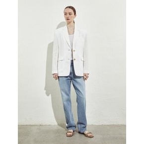 TWO BUTTON LINEN JACKET_WHITE