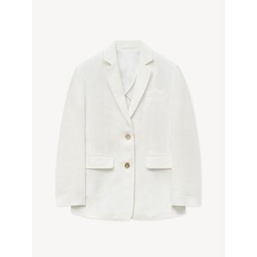 TWO BUTTON LINEN JACKET_WHITE