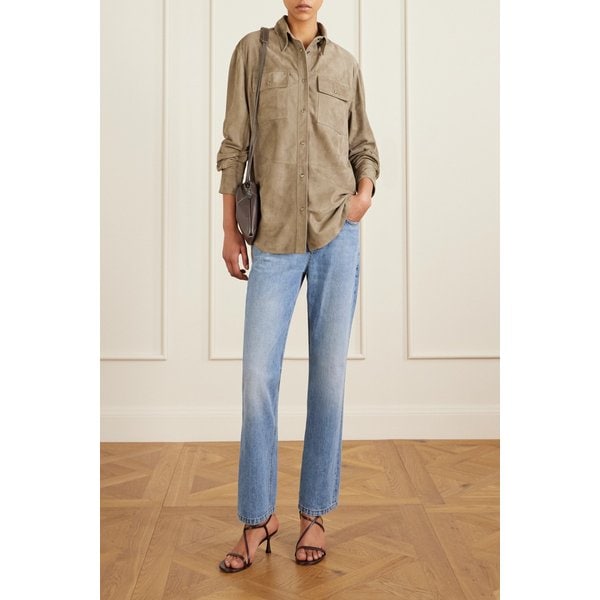 브루넬로쿠치넬리 모닐리 비즈 장식 가죽 숄더백 46376663162997056