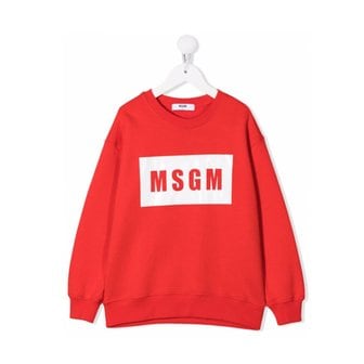 MSGM 21FW 키즈 여성 박스 로고 맨투맨 MS027670 040