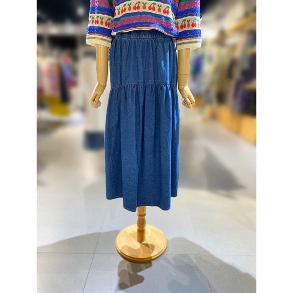 [여주점] 티어드 데님 롱 스커트 (BASKF1431)