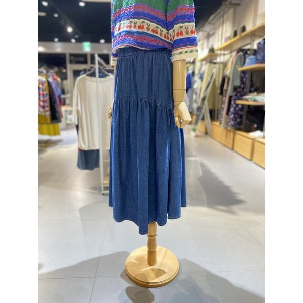 [여주점] 티어드 데님 롱 스커트 (BASKF1431)