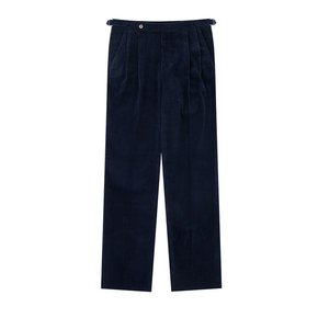 Corduroy adjust 2Pleats relaxed Trousers (Navy)