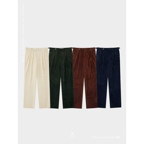 Corduroy adjust 2Pleats relaxed Trousers (Navy)