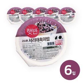 햇반 서리태 흑미밥210g (6입) 간편식 즉석밥